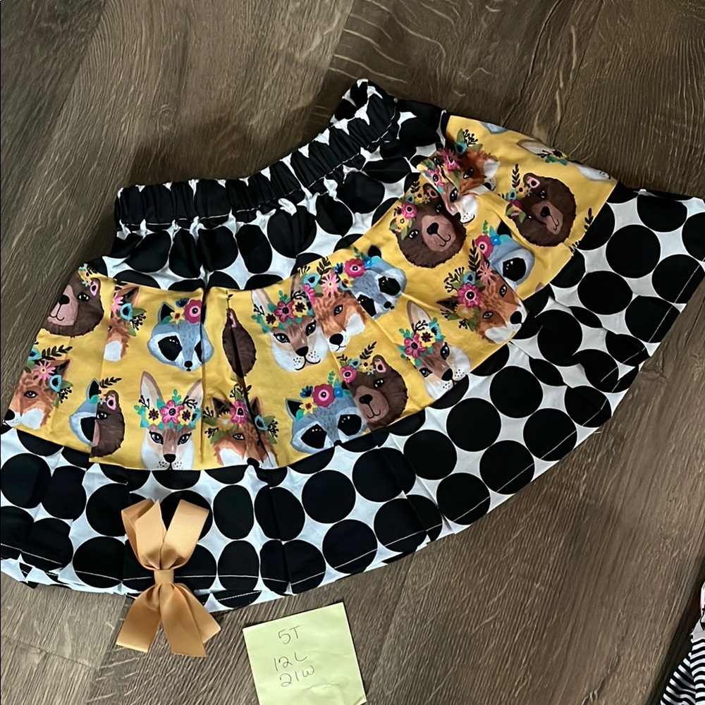 Kids Animal Print Skirt - Yellow and Black